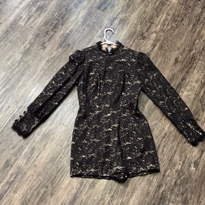 Betsey Johnson Black Lace shorts jumpsuit